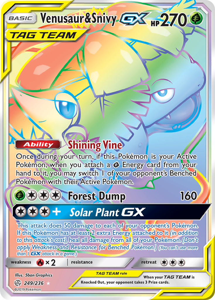 Venusaur & Snivy GX (249/236) [Sun & Moon: Cosmic Eclipse] | Event Horizon Hobbies CA