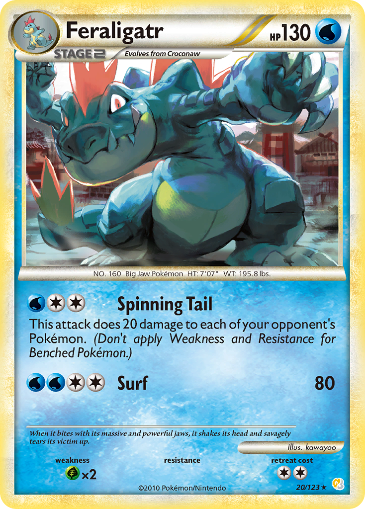 Feraligatr (20/123) [HeartGold & SoulSilver: Base Set] | Event Horizon Hobbies CA