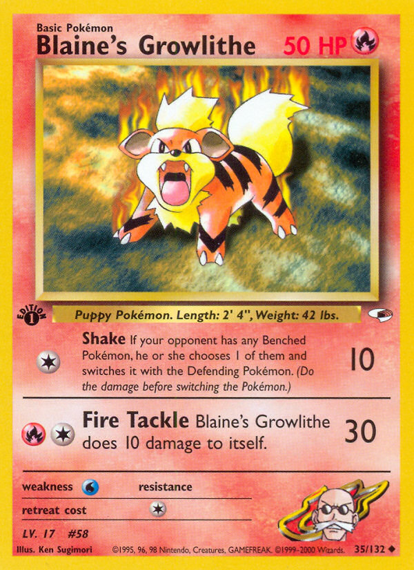 Blaine's Growlithe (35/132) [Gym Heroes 1st Edition] | Event Horizon Hobbies CA