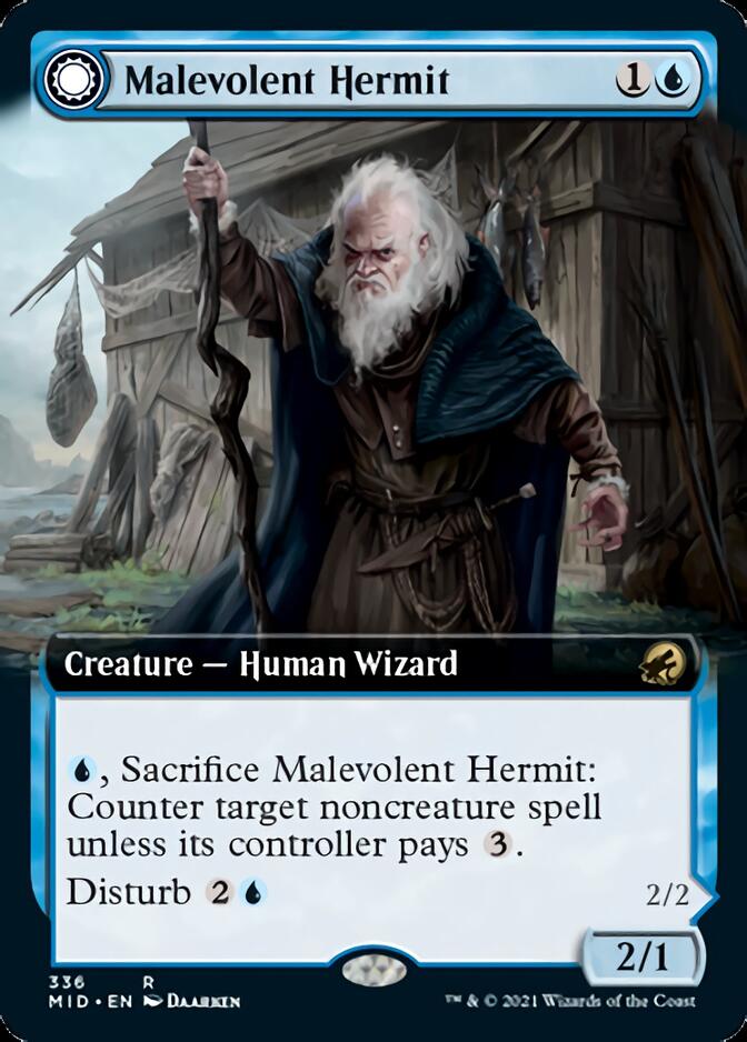 Malevolent Hermit // Benevolent Geist (Extended) [Innistrad: Midnight Hunt] | Event Horizon Hobbies CA