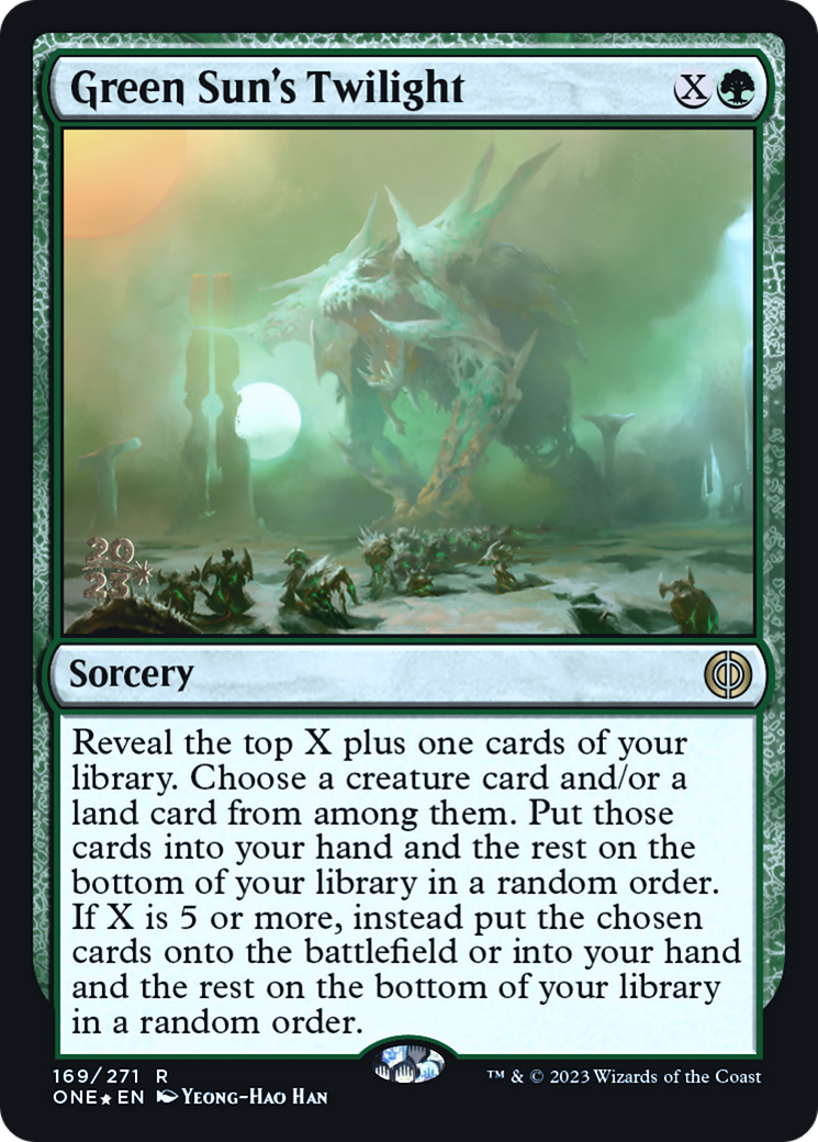 Green Sun's Twilight [Phyrexia: All Will Be One Prerelease Promos] | Event Horizon Hobbies CA