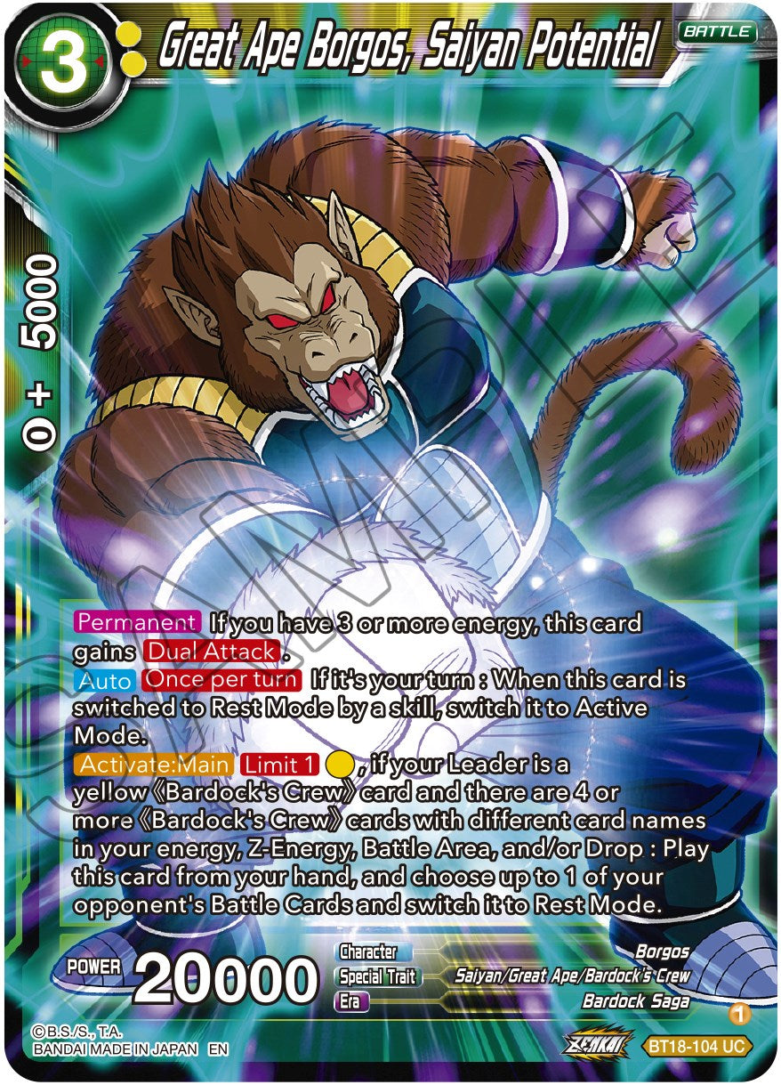 Great Ape Borgos, Saiyan Potential (BT18-104) [Dawn of the Z-Legends] | Event Horizon Hobbies CA