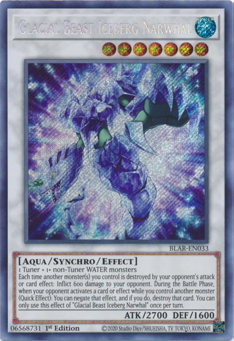 Glacial Beast Iceberg Narwhal [BLAR-EN033] Secret Rare | Event Horizon Hobbies CA