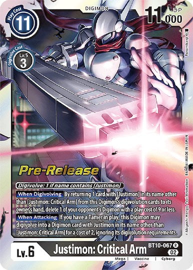 Justimon: Critical Arm [BT10-067] [Xros Encounter Pre-Release Cards] | Event Horizon Hobbies CA