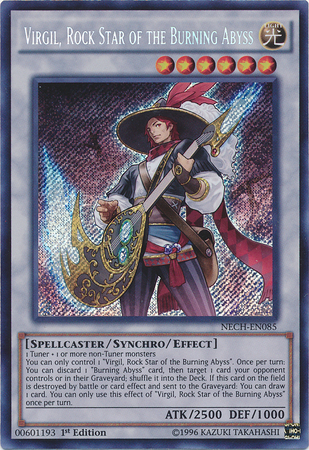 Virgil, Rock Star of the Burning Abyss [NECH-EN085] Secret Rare | Event Horizon Hobbies CA