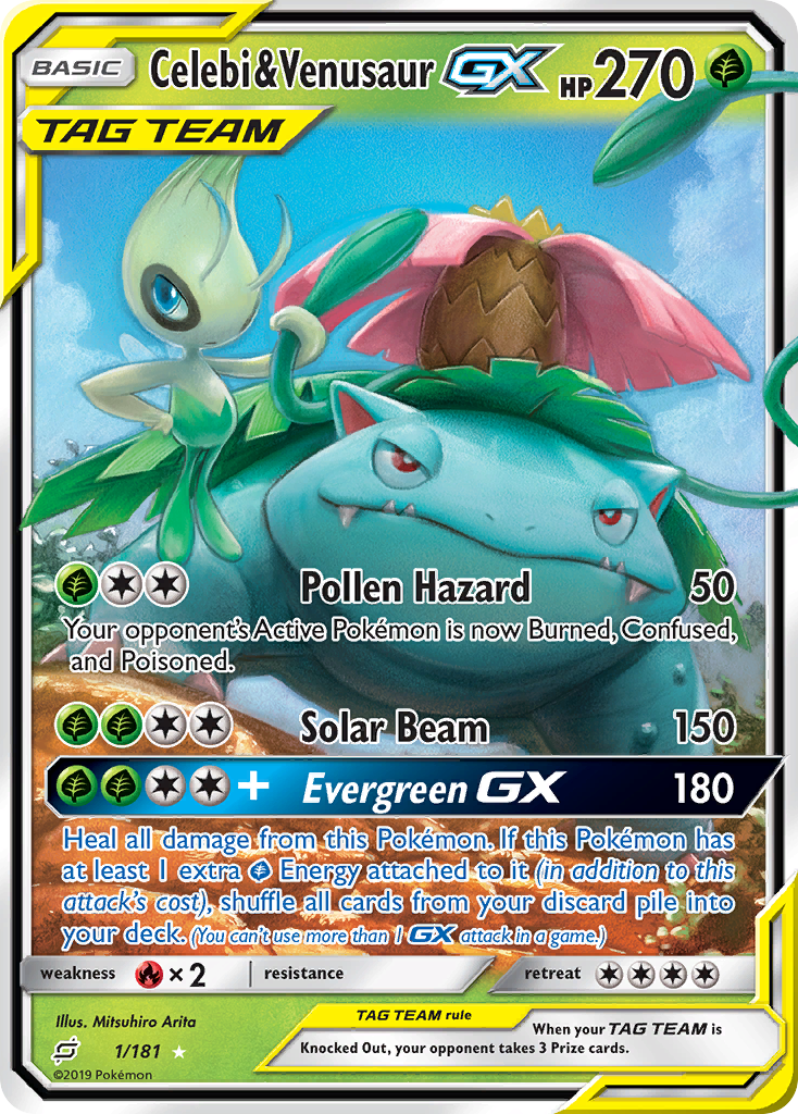 Celebi & Venusaur GX (1/181) [Sun & Moon: Team Up] | Event Horizon Hobbies CA