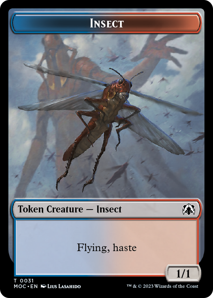 Soldier // Insect Double-Sided Token [March of the Machine Commander Tokens] | Event Horizon Hobbies CA