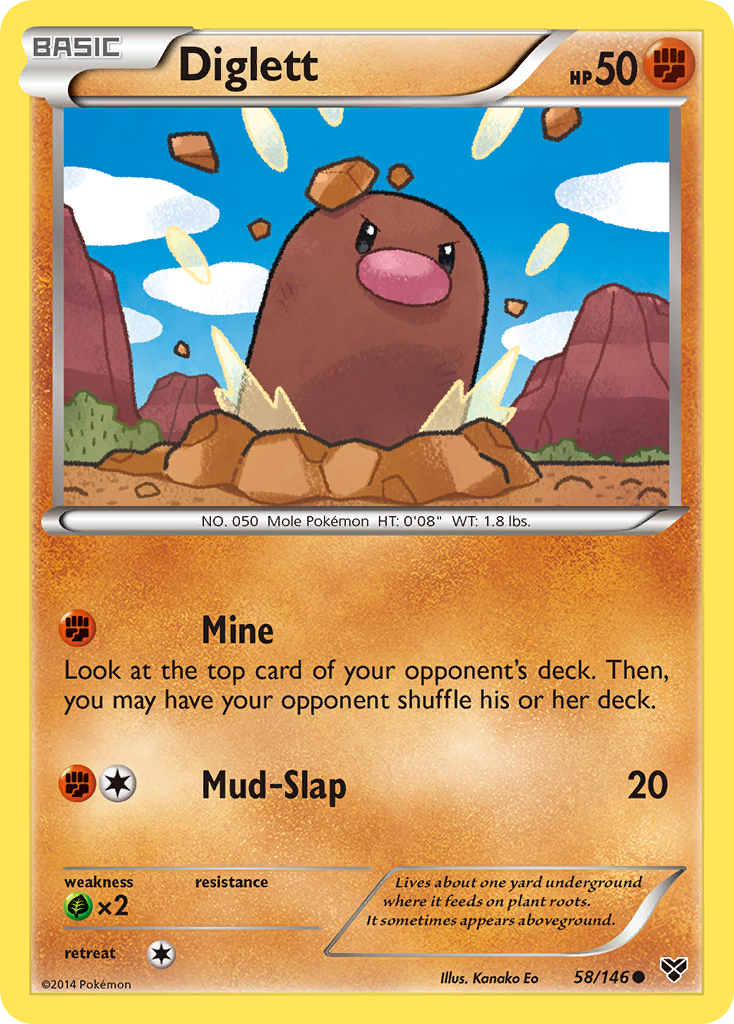 Diglett (58/146) [XY: Base Set] | Event Horizon Hobbies CA