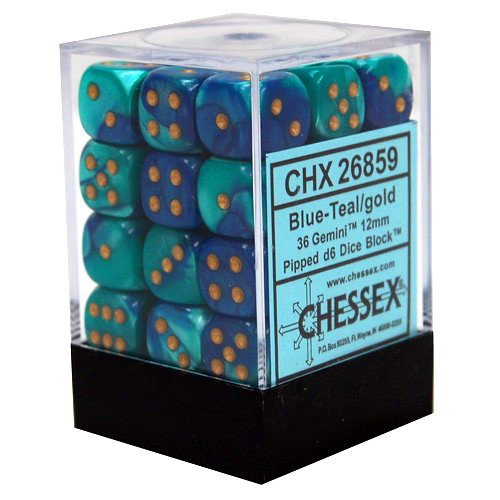 Dice - Chessex - 12mm D6 (36pc) - Gemini