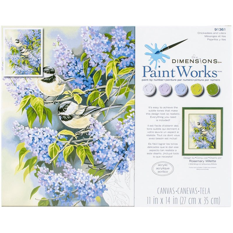 PaintWorks - Paint By Numbers - Chickadees and Lilacs