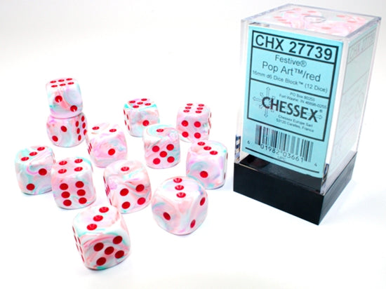 Dice - Chessex - 16mm D6 (12pc) - Festive