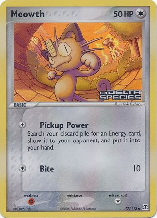 Meowth (77/113) (Stamped) [EX: Delta Species] | Event Horizon Hobbies CA