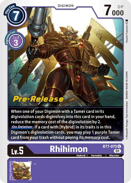 Rhihimon [BT7-075] [Next Adventure Pre-Release Cards] | Event Horizon Hobbies CA