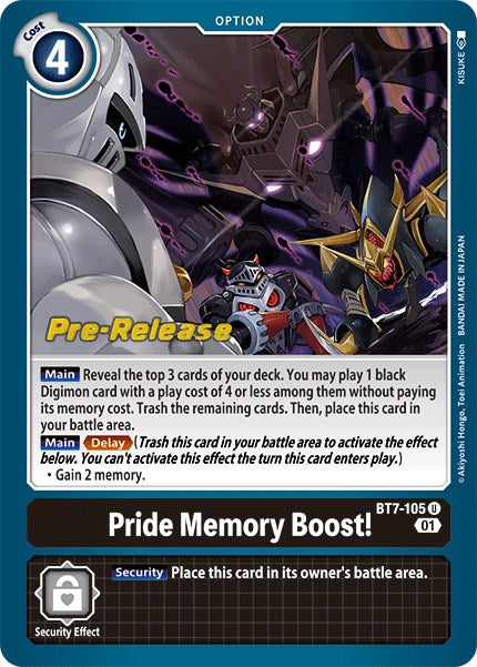 Pride Memory Boost! [BT7-105] [Next Adventure Pre-Release Cards] | Event Horizon Hobbies CA