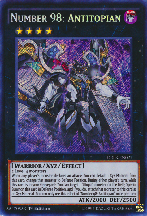 Number 98: Antitopian [DRL3-EN027] Secret Rare | Event Horizon Hobbies CA