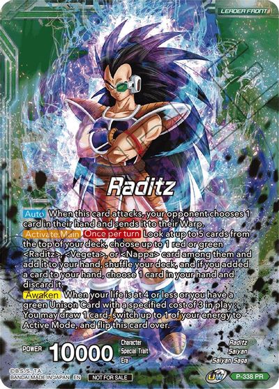 Raditz // Raditz, Brotherly Revival (Gold Stamped) (P-338) [Saiyan Showdown Prerelease Promos] | Event Horizon Hobbies CA