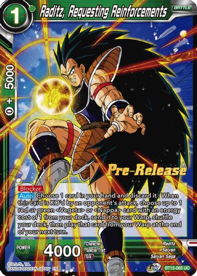 Raditz, Requesting Reinforcements (BT15-065) [Saiyan Showdown Prerelease Promos] | Event Horizon Hobbies CA