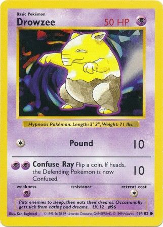 Drowzee (49/102) [Base Set Shadowless Unlimited] | Event Horizon Hobbies CA