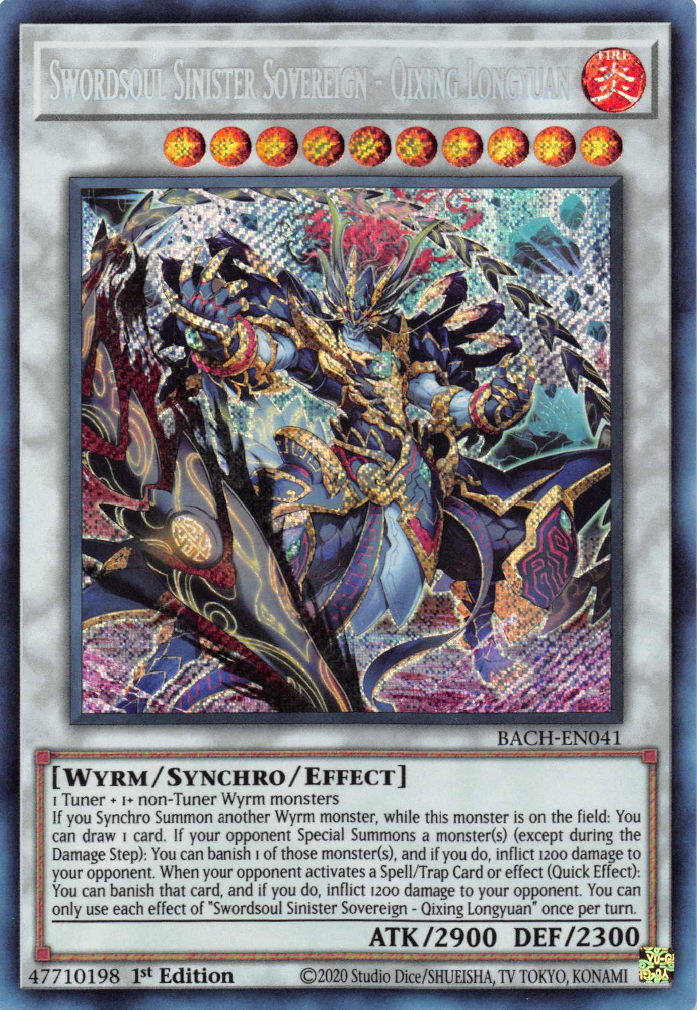 Swordsoul Sinister Sovereign - Qixing Longyuan [BACH-EN041] Secret Rare | Event Horizon Hobbies CA