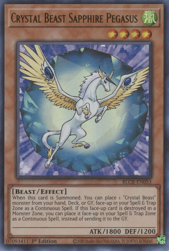 Crystal Beast Sapphire Pegasus [BLCR-EN053] Ultra Rare | Event Horizon Hobbies CA