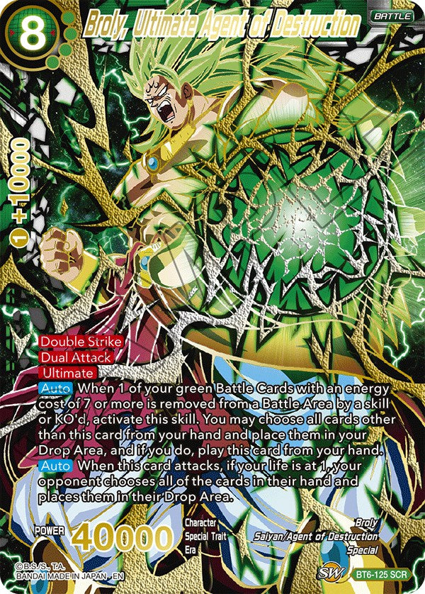 Broly, Ultimate Agent of Destruction (SCR) (BT6-125) [5th Anniversary Set]