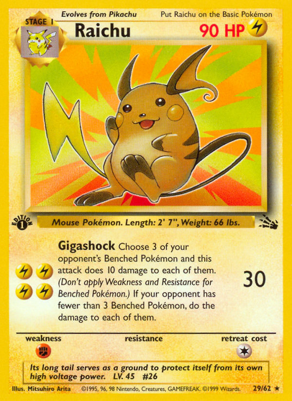 Raichu (29/62) [Fossil 1st Edition] | Event Horizon Hobbies CA