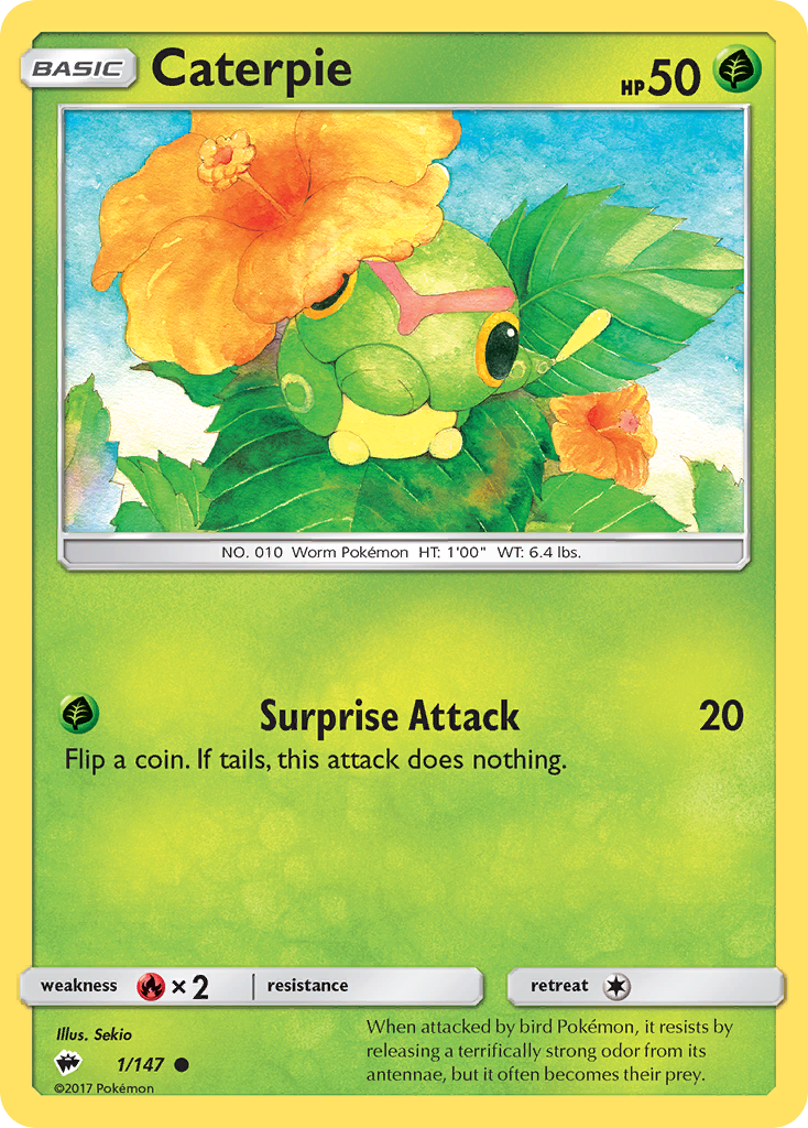 Caterpie (1/147) [Sun & Moon: Burning Shadows] | Event Horizon Hobbies CA