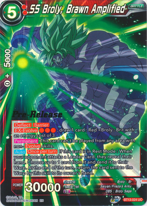 SS Broly, Brawn Amplified (BT13-024) [Supreme Rivalry Prerelease Promos] | Event Horizon Hobbies CA