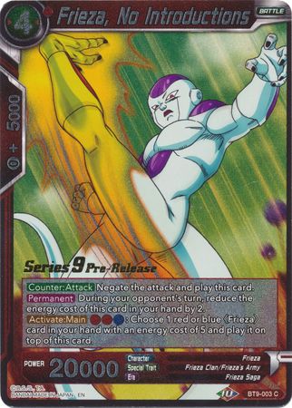 Frieza, No Introductions (BT9-003) [Universal Onslaught Prerelease Promos] | Event Horizon Hobbies CA