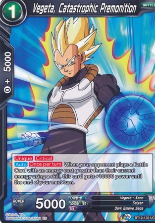 Vegeta, Catastrophic Premonition (BT12-132) [Vicious Rejuvenation] | Event Horizon Hobbies CA