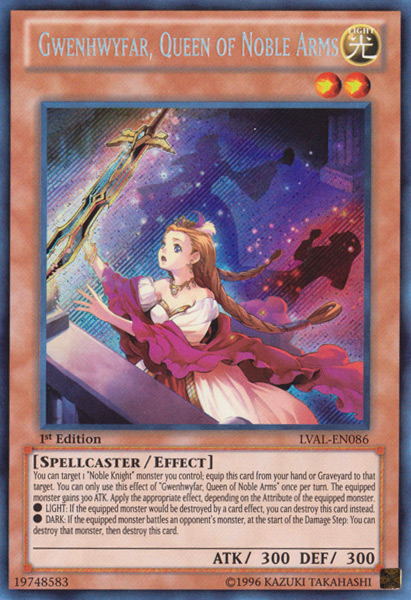 Gwenhwyfar, Queen of Noble Arms [LVAL-EN086] Secret Rare | Event Horizon Hobbies CA