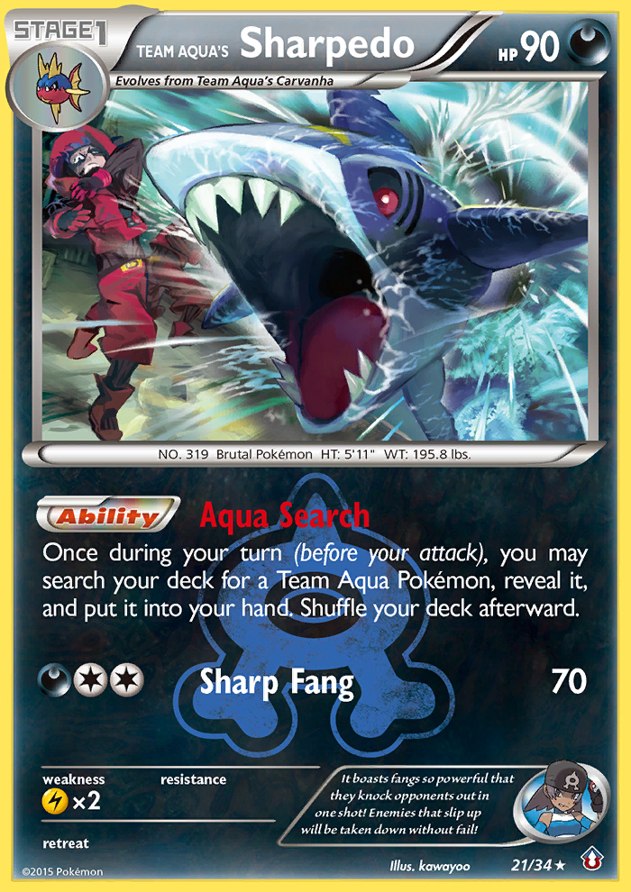 Team Aqua's Sharpedo (21/34) [XY: Double Crisis] | Event Horizon Hobbies CA