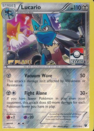 Lucario (63/124) (League Promo 1st Place) [XY: Fates Collide] | Event Horizon Hobbies CA