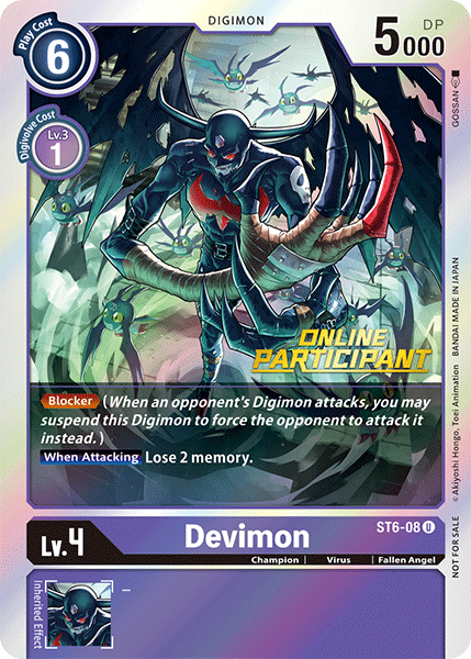 Devimon [ST6-08] (Online Participant) [Starter Deck: Venomous Violet Promos] | Event Horizon Hobbies CA