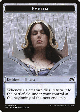 Emblem - Liliana, Defiant Necromancer [Magic Origins Tokens] | Event Horizon Hobbies CA