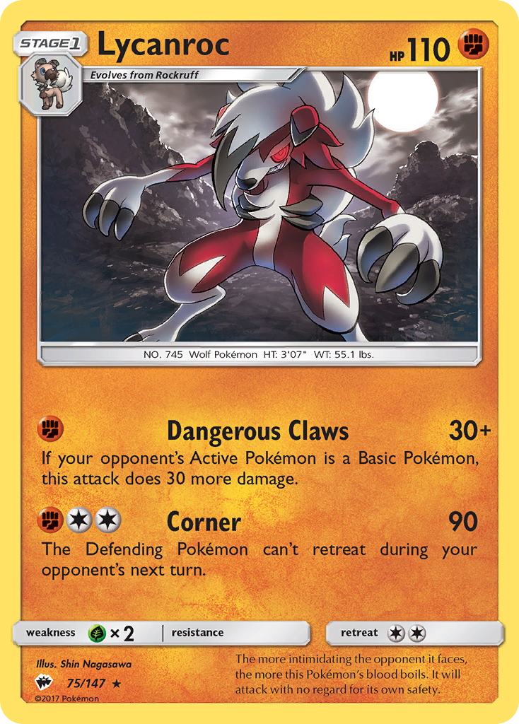 Lycanroc (75/147) [Sun & Moon: Burning Shadows] | Event Horizon Hobbies CA