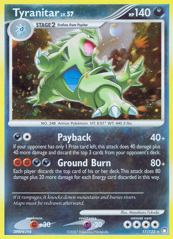 Tyranitar (17/123) [Diamond & Pearl: Mysterious Treasures] | Event Horizon Hobbies CA