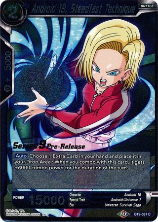 Android 18, Steadfast Technique (BT9-031) [Universal Onslaught Prerelease Promos] | Event Horizon Hobbies CA