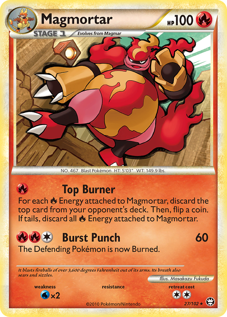 Magmortar (27/102) [HeartGold & SoulSilver: Triumphant] | Event Horizon Hobbies CA