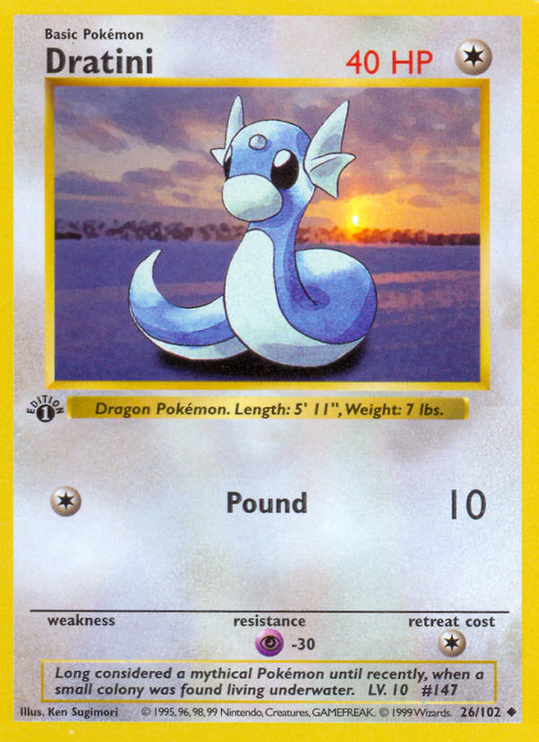 Dratini (26/102) (Shadowless) [Base Set 1st Edition] | Event Horizon Hobbies CA