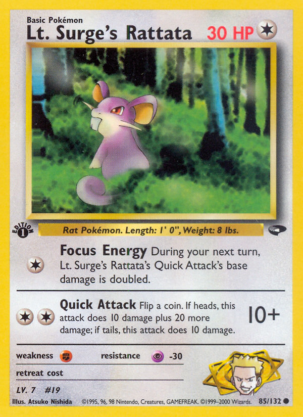 Lt. Surge's Rattata (85/132) [Gym Challenge 1st Edition] | Event Horizon Hobbies CA