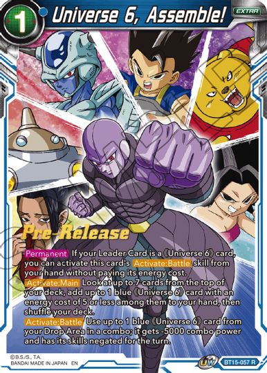 Universe 6, Assemble! (BT15-057) [Saiyan Showdown Prerelease Promos] | Event Horizon Hobbies CA