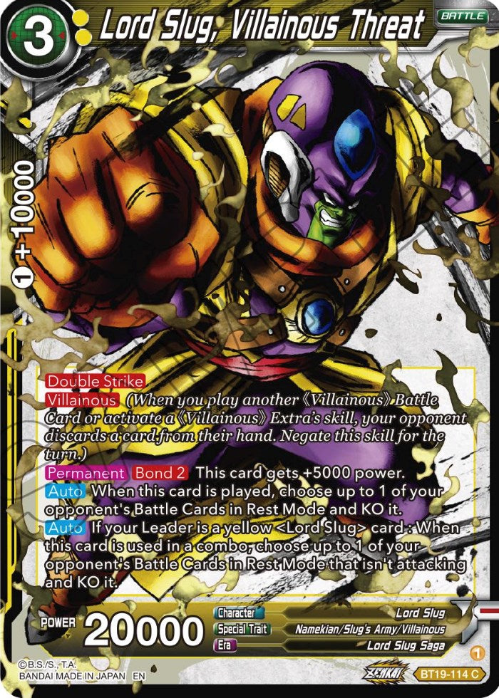 Lord Slug, Villainous Threat (BT19-114) [Fighter's Ambition] | Event Horizon Hobbies CA