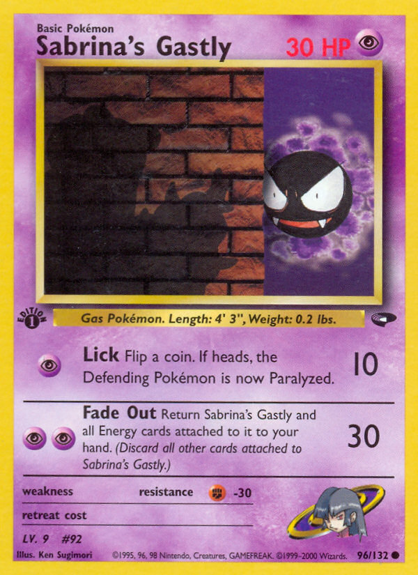 Sabrina's Gastly (96/132) [Gym Challenge 1st Edition] | Event Horizon Hobbies CA