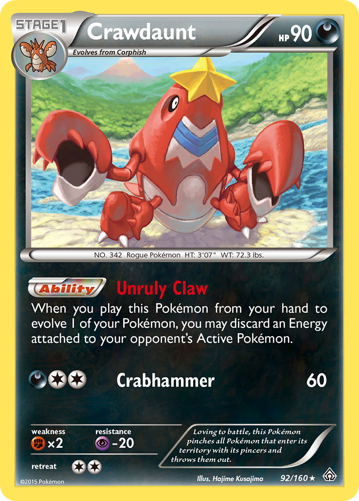 Crawdaunt (92/160) [XY: Primal Clash] | Event Horizon Hobbies CA