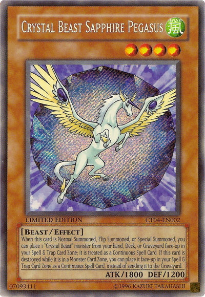 Crystal Beast Sapphire Pegasus [CT04-EN002] Secret Rare | Event Horizon Hobbies CA