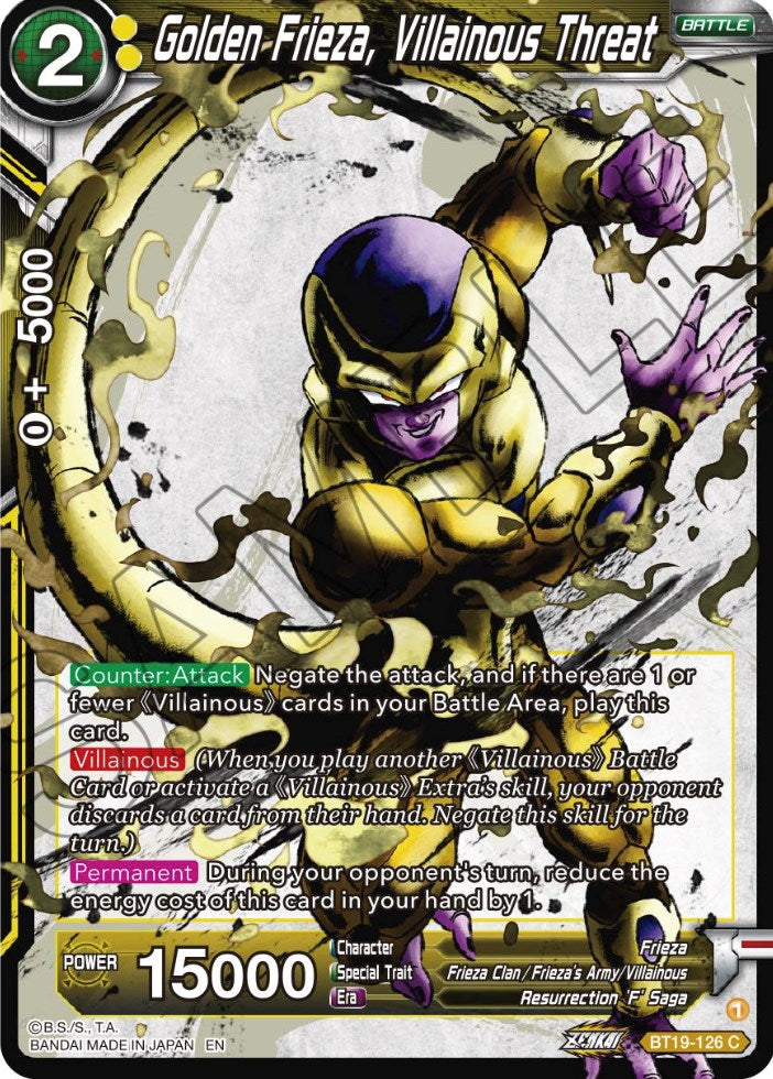 Golden Frieza, Villainous Threat (BT19-126) [Fighter's Ambition] | Event Horizon Hobbies CA