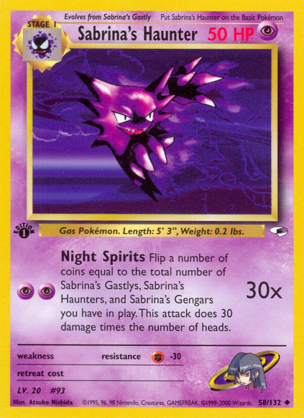 Sabrina's Haunter (58/132) [Gym Heroes 1st Edition] | Event Horizon Hobbies CA