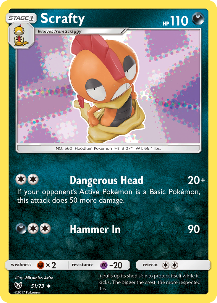 Scrafty (51/73) [Sun & Moon: Shining Legends] | Event Horizon Hobbies CA