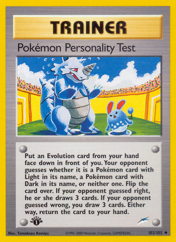 Pokemon Personality Test (102/105) [Neo Destiny 1st Edition] | Event Horizon Hobbies CA